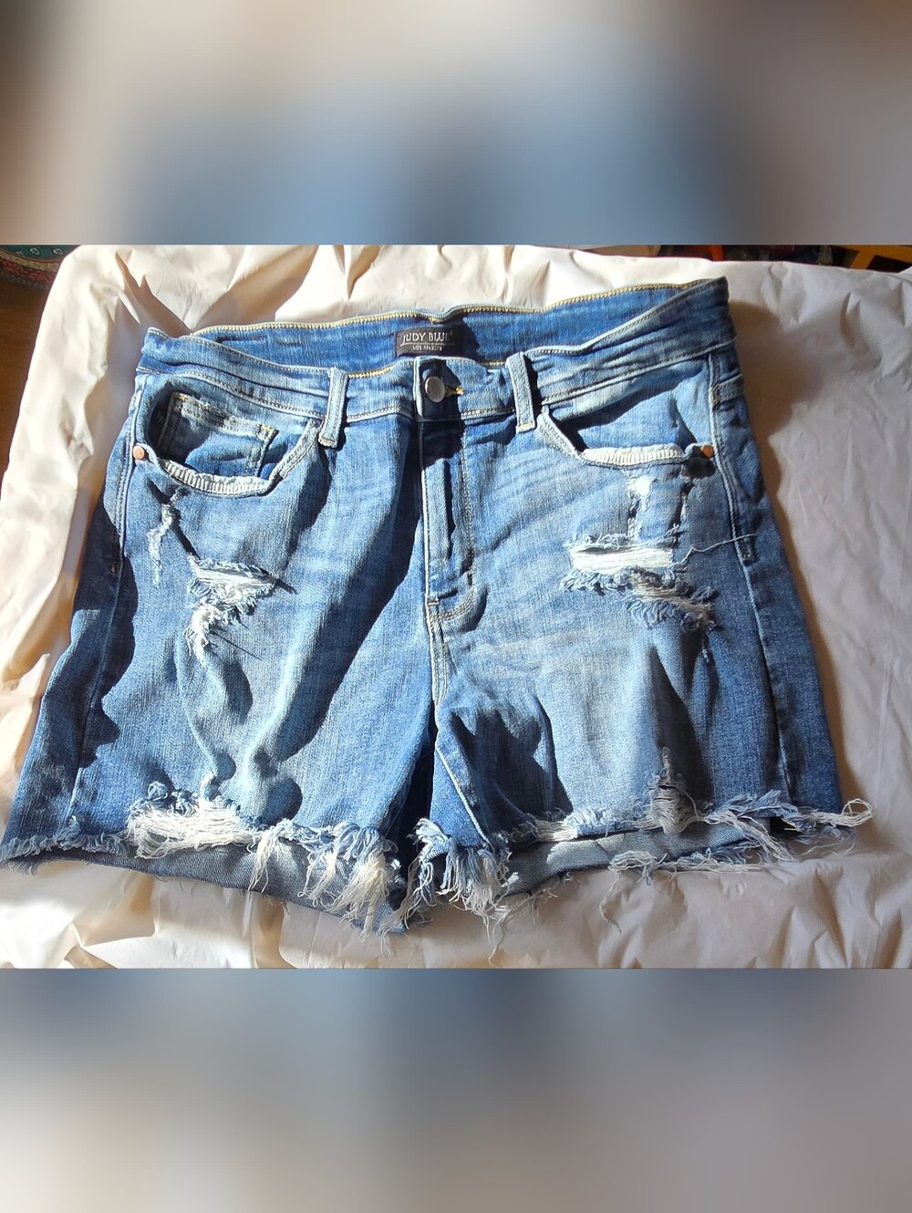 Judy Blue Light Blue Distressed Denim Women’s Shorts